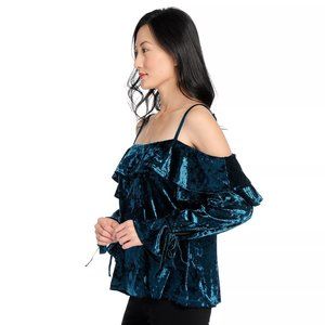 Marc Bouwer Velvet Cold Shoulder Top